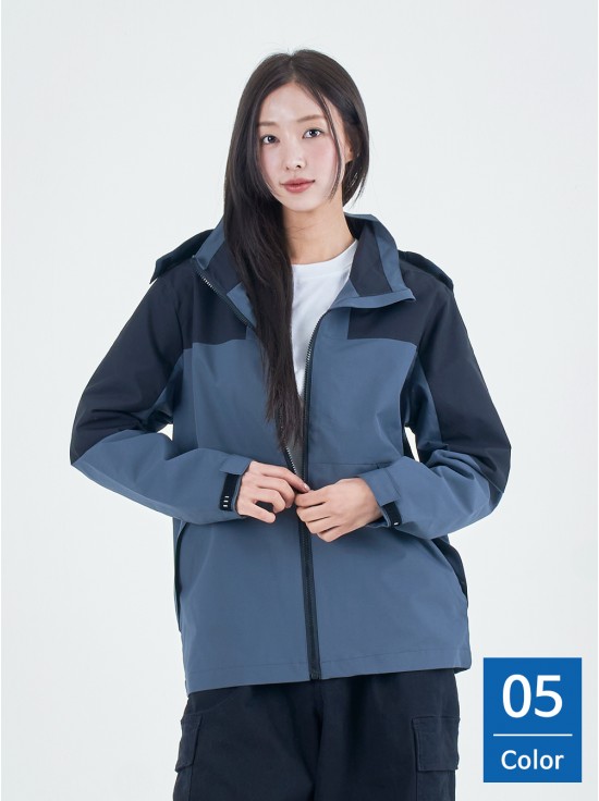 후드 배색 바람막이